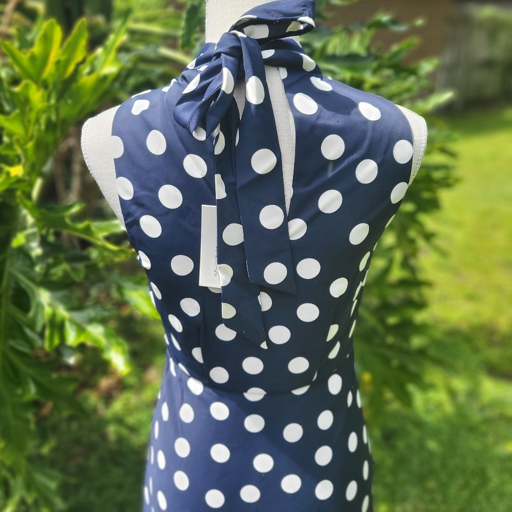 Most of All Coralie Midi Dress, Navy & White Size 2 Blow Out - Picture 8 of 10